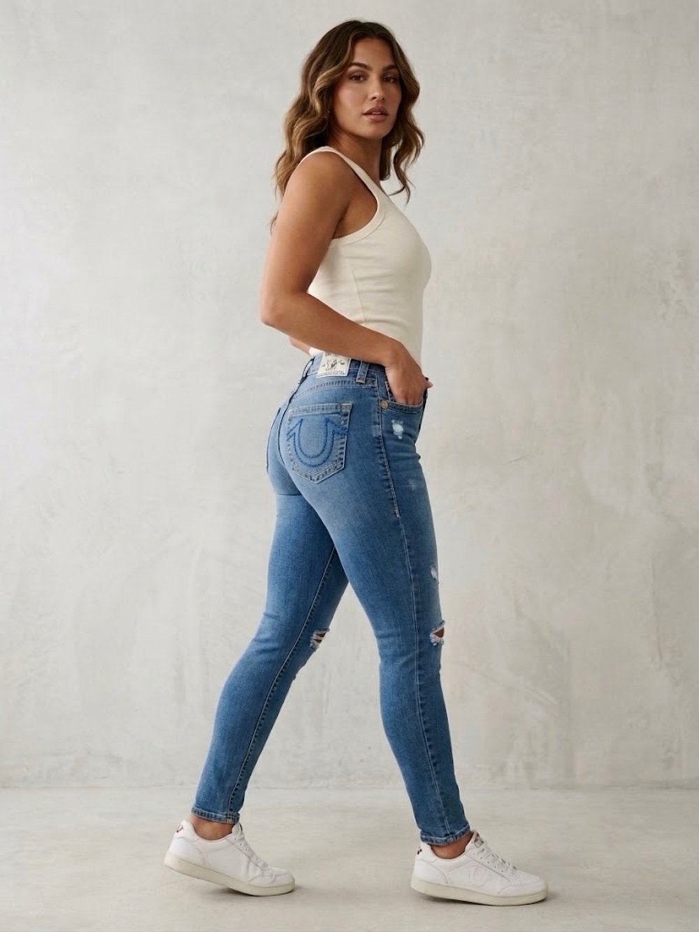 True Religion Women Jennie Curvy High Rise Skinny Jeans 26 Distressed Y2K - Picture 11 of 11